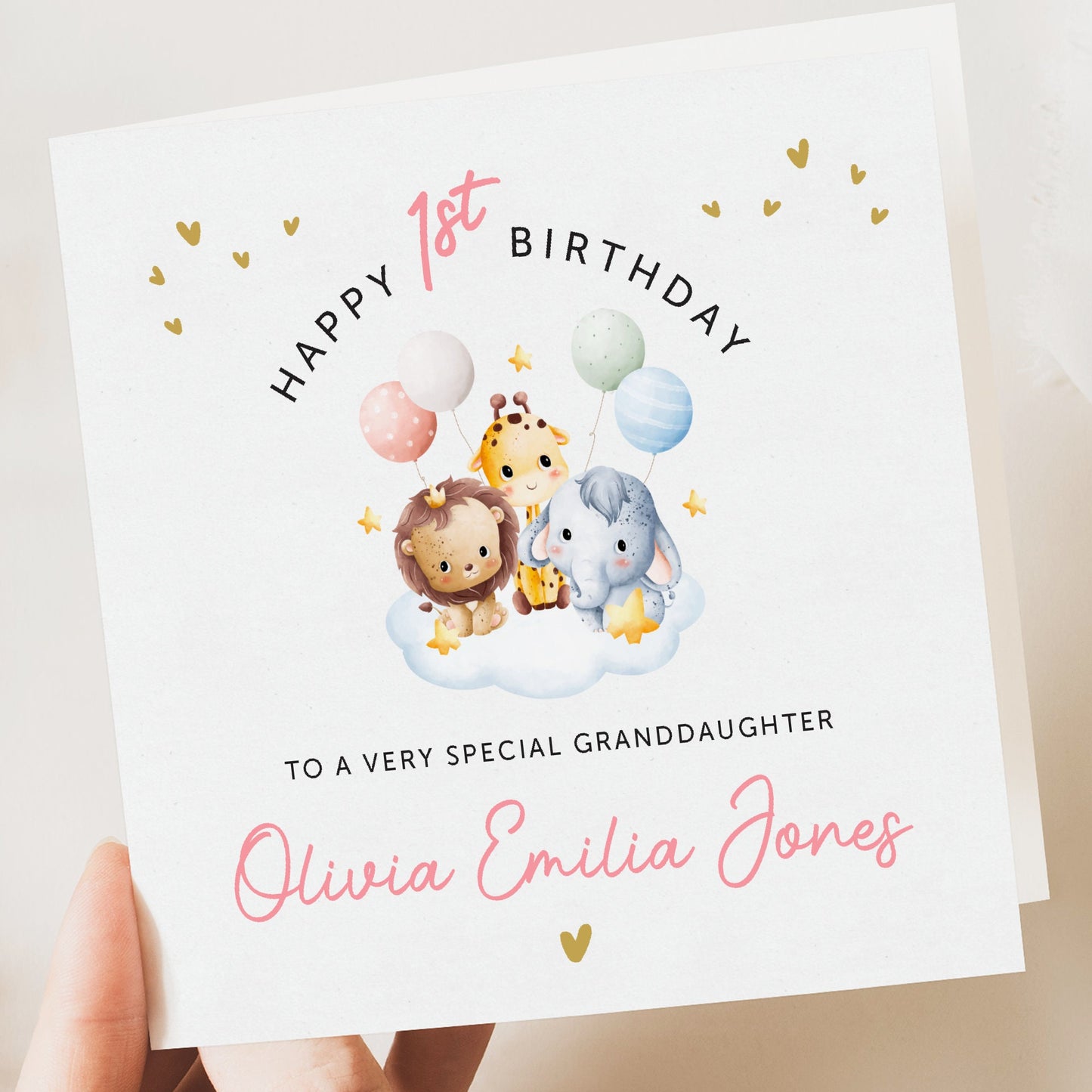 Cute Girls 1st First birthday card