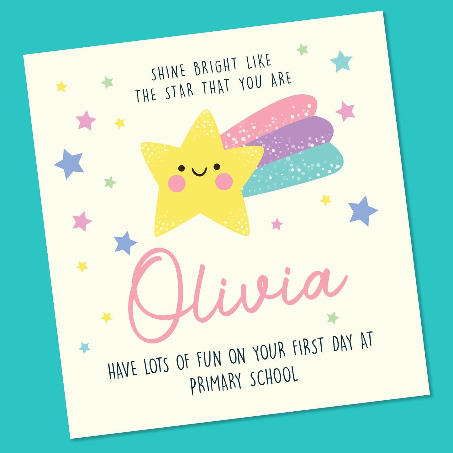 First day at School Card, Back to School, First day Infant School, Primary school card, New School Card, Personalised back to school card