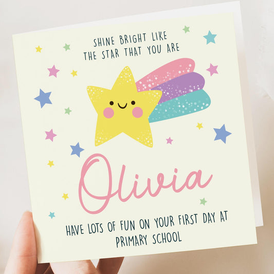 First day at School Card, Back to School, First day Infant School, Primary school card, New School Card, Personalised back to school card