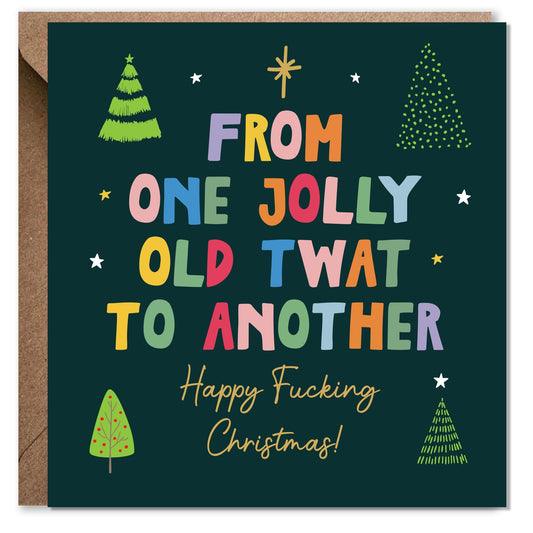 Funny Christmas Card | From one twat to another, Insult, Funny, Naughty, Friend Card, Rude Christmas Card, Silly Card