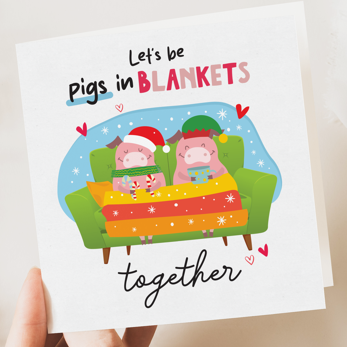 Funny Christmas Card, Husband, Boyfriend, Girlfriend, Wife , Partner, Pigs In Blankets Card