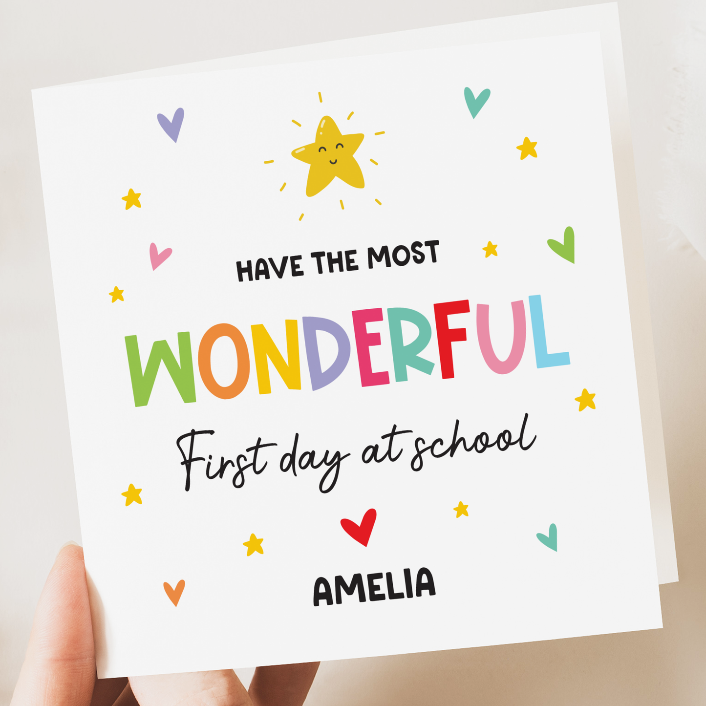 Good luck Back to School, First Day, New Job personalised card